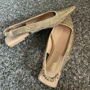 Sparkly Zara slingback flats
